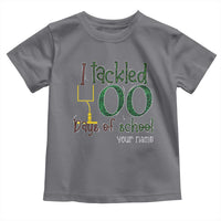 Personalized 100TH Day Of School Football Toddler T Shirt Custom Text I Tackled 100 Days Of School