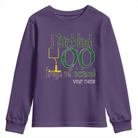 Personalized 100TH Day Of School Football Youth Sweatshirt Custom Text I Tackled 100 Days Of School