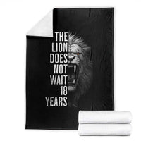 Funny The Lion Does Not Wait 18 Years Throw Blanket Lion Meme Gen Z Alpha - Wonder Print Shop