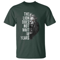 Funny The Lion Does Not Wait 18 Years T Shirt Lion Meme Gen Z Alpha - Wonder Print Shop