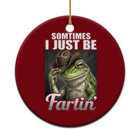 Funny Sometimes I Just Be Fartin Cowboy Frog Ceramic Ornament - Wonder Print Shop