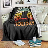 Funny Groundhog Day Throw Blanket My Favorite Holiday Retro Vintage Woodchuck - Wonder Print Shop