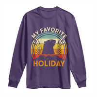 Funny Groundhog Day Long Sleeve Shirt My Favorite Holiday Retro Vintage Woodchuck - Wonder Print Shop