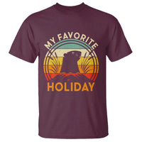 Funny Groundhog Day T Shirt My Favorite Holiday Retro Vintage Woodchuck - Wonder Print Shop