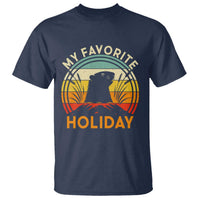 Funny Groundhog Day T Shirt My Favorite Holiday Retro Vintage Woodchuck - Wonder Print Shop