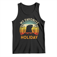 Funny Groundhog Day Tank Top My Favorite Holiday Retro Vintage Woodchuck - Wonder Print Shop