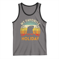 Funny Groundhog Day Tank Top My Favorite Holiday Retro Vintage Woodchuck - Wonder Print Shop