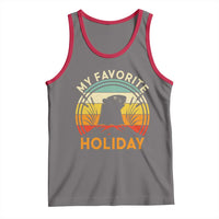 Funny Groundhog Day Tank Top My Favorite Holiday Retro Vintage Woodchuck - Wonder Print Shop