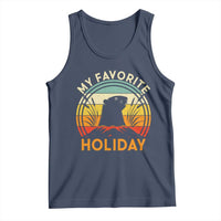 Funny Groundhog Day Tank Top My Favorite Holiday Retro Vintage Woodchuck - Wonder Print Shop
