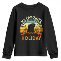 Funny Groundhog Day Youth Sweatshirt My Favorite Holiday Retro Vintage Woodchuck - Wonder Print Shop
