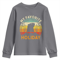 Funny Groundhog Day Youth Sweatshirt My Favorite Holiday Retro Vintage Woodchuck - Wonder Print Shop