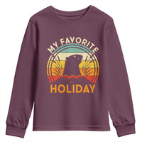 Funny Groundhog Day Youth Sweatshirt My Favorite Holiday Retro Vintage Woodchuck - Wonder Print Shop