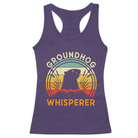 Funny Groundhog Whisperer Racerback Tank Top Retro Vintage Woodchuck Lover - Wonder Print Shop