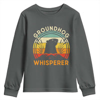 Funny Groundhog Whisperer Youth Sweatshirt Retro Vintage Woodchuck Lover - Wonder Print Shop