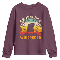Funny Groundhog Whisperer Youth Sweatshirt Retro Vintage Woodchuck Lover - Wonder Print Shop