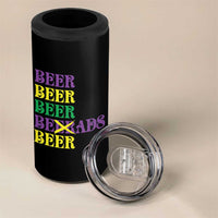 Funny Mardi Gras Drinking 4 in 1 Can Cooler Tumbler Retro Beads Beer Carnival Party - Wonder Print Shop