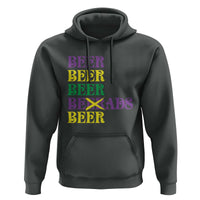 Funny Mardi Gras Drinking Hoodie Retro Beads Beer Carnival Party