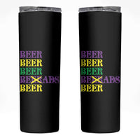 Funny Mardi Gras Drinking Skinny Tumbler Retro Beads Beer Carnival Party - Wonder Print Shop