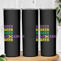 Funny Mardi Gras Drinking Skinny Tumbler Retro Beads Beer Carnival Party - Wonder Print Shop