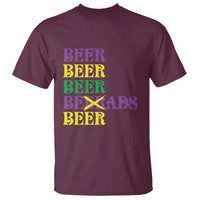 Funny Mardi Gras Drinking T Shirt Retro Beads Beer Carnival Party
