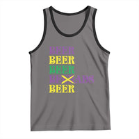 Funny Mardi Gras Drinking Tank Top Retro Beads Beer Carnival Party