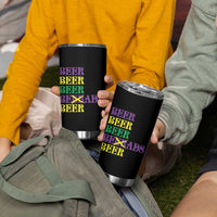 Funny Mardi Gras Drinking Tumbler Cup Retro Beads Beer Carnival Party - Wonder Print Shop