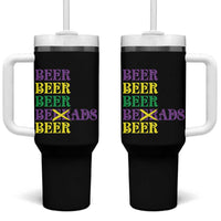 Funny Mardi Gras Drinking Tumbler With Handle Retro Beads Beer Carnival Party - Wonder Print Shop