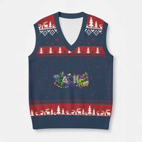 Funny Mardi Gras Teacher Krewe V-Neck Knit Sweater Vest Parade Carnival School Beads
