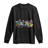Funny Mardi Gras Teacher Krewe Long Sleeve Shirt Parade Carnival School Beads