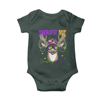 Funny Mardi Gras Mississippi Deer Baby Onesie Throw Me Something Mister Beads