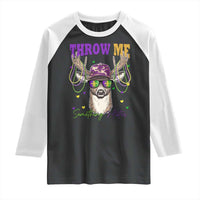 Funny Mardi Gras Mississippi Deer Raglan Shirt Throw Me Something Mister Beads