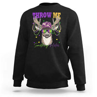 Funny Mardi Gras Mississippi Deer Sweatshirt Throw Me Something Mister Beads