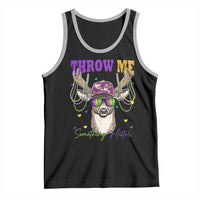 Funny Mardi Gras Mississippi Deer Tank Top Throw Me Something Mister Beads