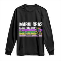 Funny Mardi Gras Laissez Les Bon Temps Rouler Long Sleeve Shirt Fleur De Lis Glitter Print
