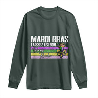 Funny Mardi Gras Laissez Les Bon Temps Rouler Long Sleeve Shirt Fleur De Lis Glitter Print
