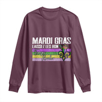 Funny Mardi Gras Laissez Les Bon Temps Rouler Long Sleeve Shirt Fleur De Lis Glitter Print