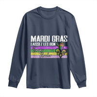 Funny Mardi Gras Laissez Les Bon Temps Rouler Long Sleeve Shirt Fleur De Lis Glitter Print
