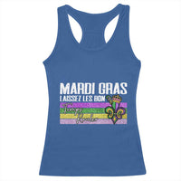 Funny Mardi Gras Laissez Les Bon Temps Rouler Racerback Tank Top Fleur De Lis Glitter Print