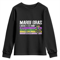 Funny Mardi Gras Laissez Les Bon Temps Rouler Youth Sweatshirt Fleur De Lis Glitter Print