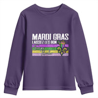 Funny Mardi Gras Laissez Les Bon Temps Rouler Youth Sweatshirt Fleur De Lis Glitter Print
