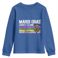 Funny Mardi Gras Laissez Les Bon Temps Rouler Youth Sweatshirt Fleur De Lis Glitter Print