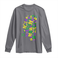 Funny Mardi Gras Mississippi Map Coquette Bow Long Sleeve Shirt