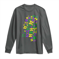Funny Mardi Gras Mississippi Map Coquette Bow Long Sleeve Shirt