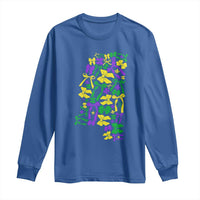 Funny Mardi Gras Mississippi Map Coquette Bow Long Sleeve Shirt