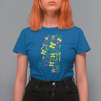 Funny Mardi Gras Mississippi Map Coquette Bow T Shirt For Women