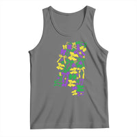 Funny Mardi Gras Mississippi Map Coquette Bow Tank Top