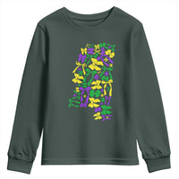 Funny Mardi Gras Mississippi Map Coquette Bow Youth Sweatshirt