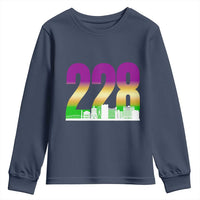 Funny Mardi Gras In Biloxi Mississippi Youth Sweatshirt 228 Skyline Area Code