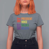 Not My President Not My Voice Not My Values Not My Beliefs T Shirt For Women Vintage Rainbow Text