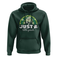 Funny St Patrick's Day Nurse Hoodie Just A Little Pinch Rainbow Shamrock